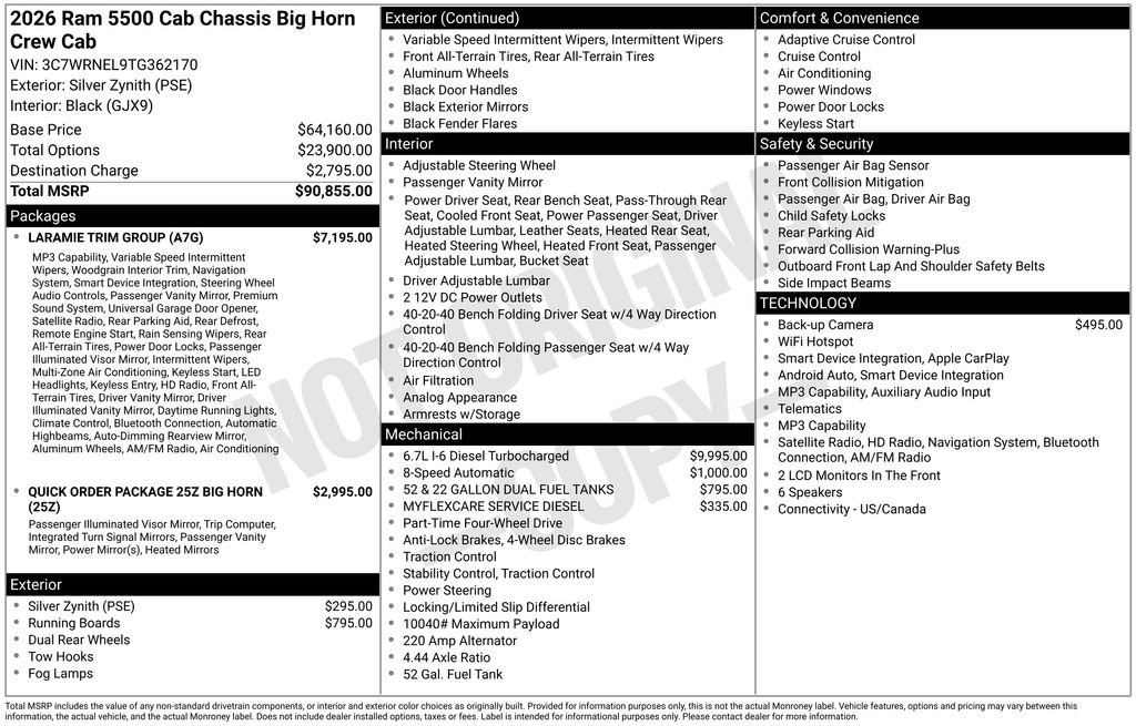 New 2026 RAM 5500 4x4 Crew Cab w/ Laramie Trim Package image 26