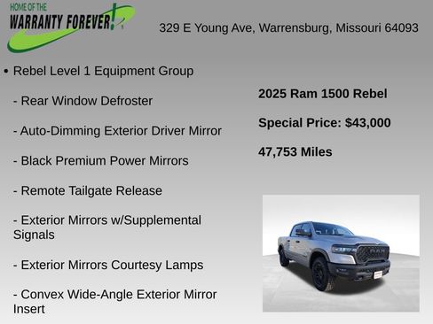 Used 2025 RAM 1500 Rebel w/ Rebel Level 1 Equipment Group image 4