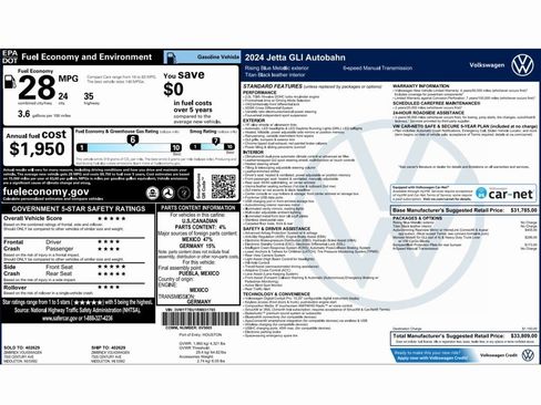 Used 2024 Volkswagen Jetta GLI Autobahn image 2