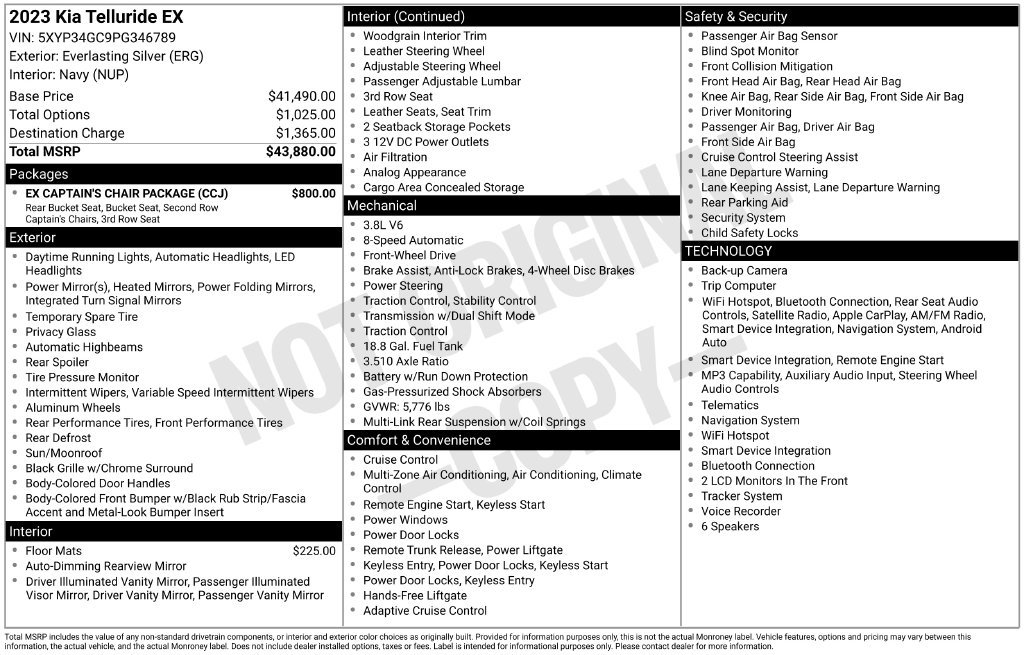 Used 2023 Kia Telluride EX w/ EX Captain's Chair Package FWD image 30