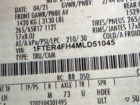 Used 2021 Ford Ranger XLT w/ FX4 Off-Road Package image 55