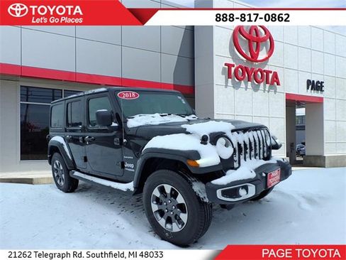 Used 2018 Jeep Wrangler Unlimited Sahara w/ Uconnect 4C Nav & Sound Group image 1