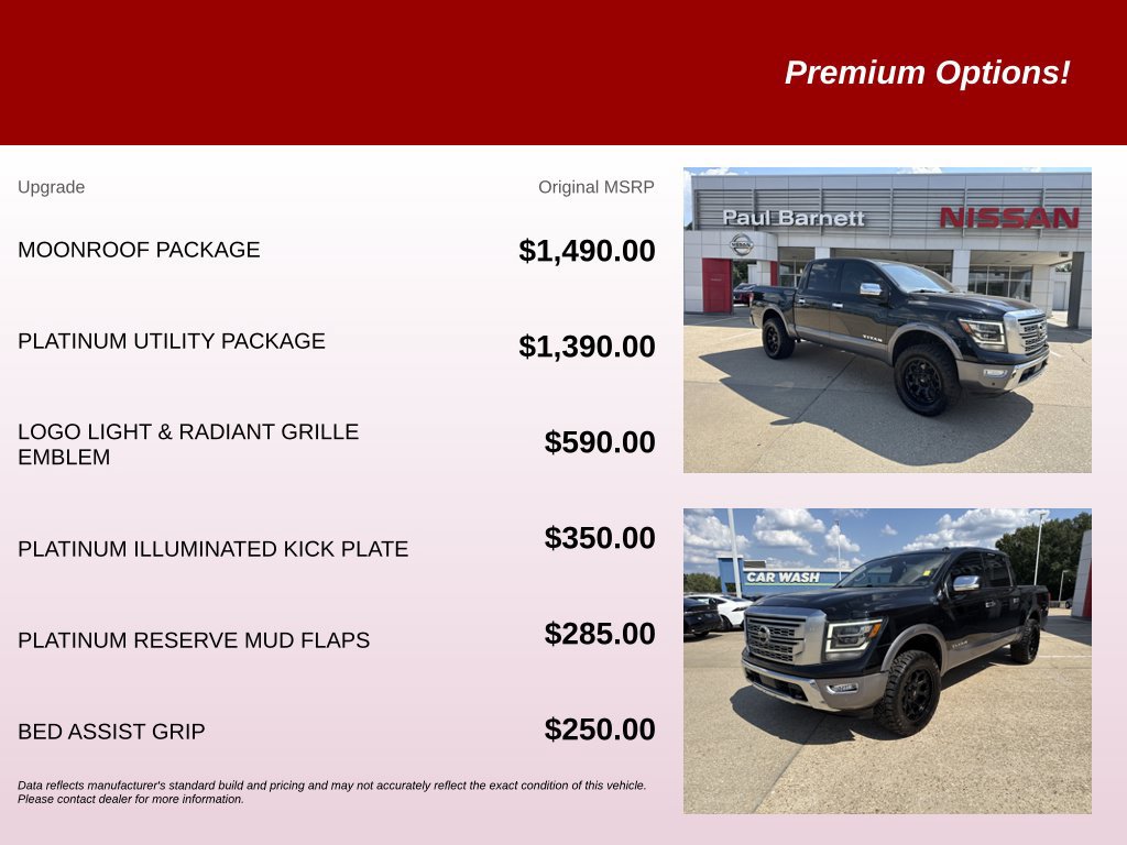 Used 2021 Nissan Titan Platinum Reserve w/ Moonroof Package AWD/4WD image 9