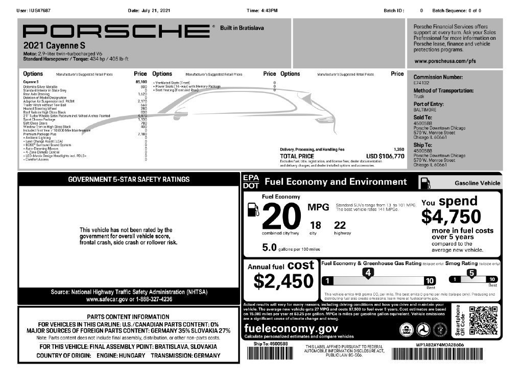 Certified 2021 Porsche Cayenne S AWD/4WD image 34