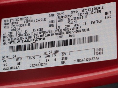 Used 2020 Ford F150 Lariat w/ Equipment Group 502A Luxury image 50