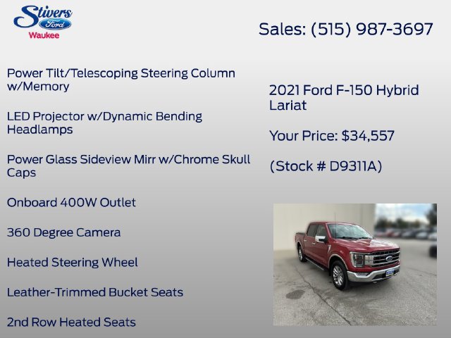Used 2021 Ford F150 Lariat w/ Equipment Group 502A High AWD/4WD image 34