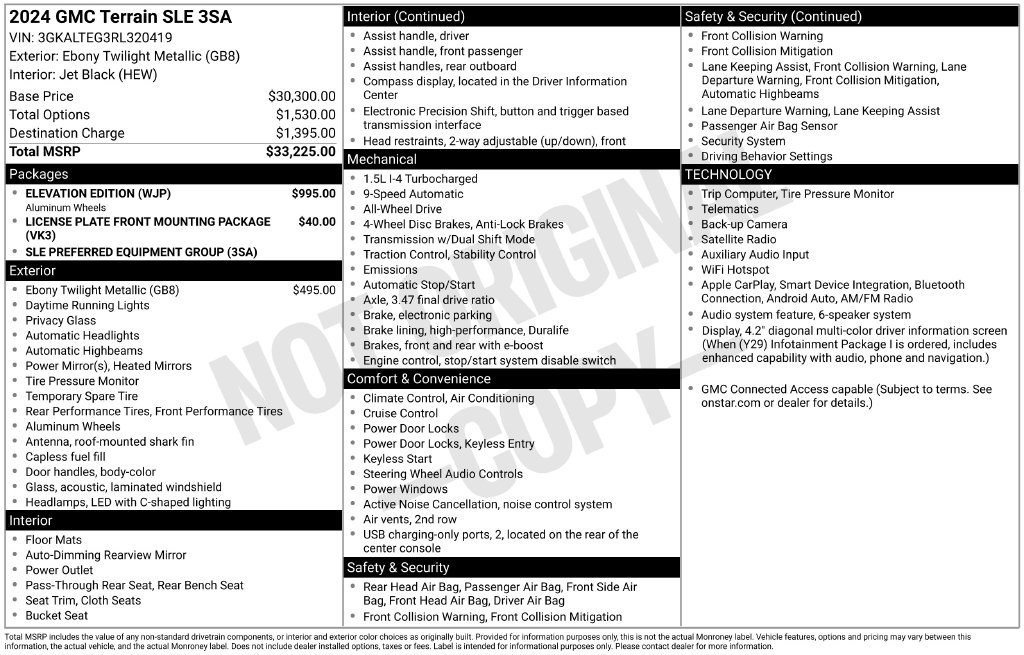 Certified 2024 GMC Terrain SLE w/ Elevation Edition AWD/4WD image 1