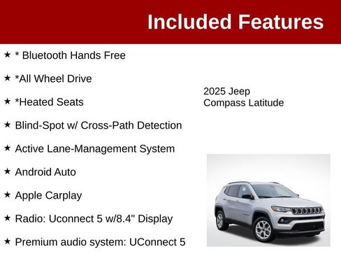 Used 2025 Jeep Compass Latitude AWD/4WD image 3