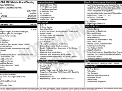 New 2026 MAZDA MX-5 Miata Grand Touring w/ Weather Package RWD image 4