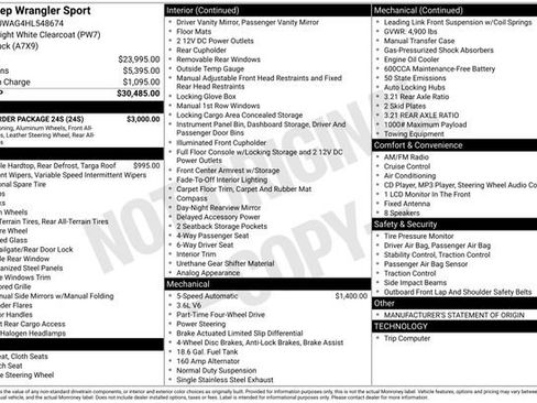 Used 2017 Jeep Wrangler Sport w/ Quick Order Package 24S image 15