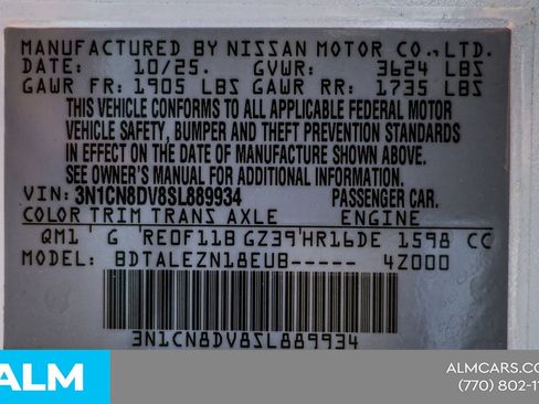 Used 2025 Nissan Versa S w/ Trunk Package FWD image 44