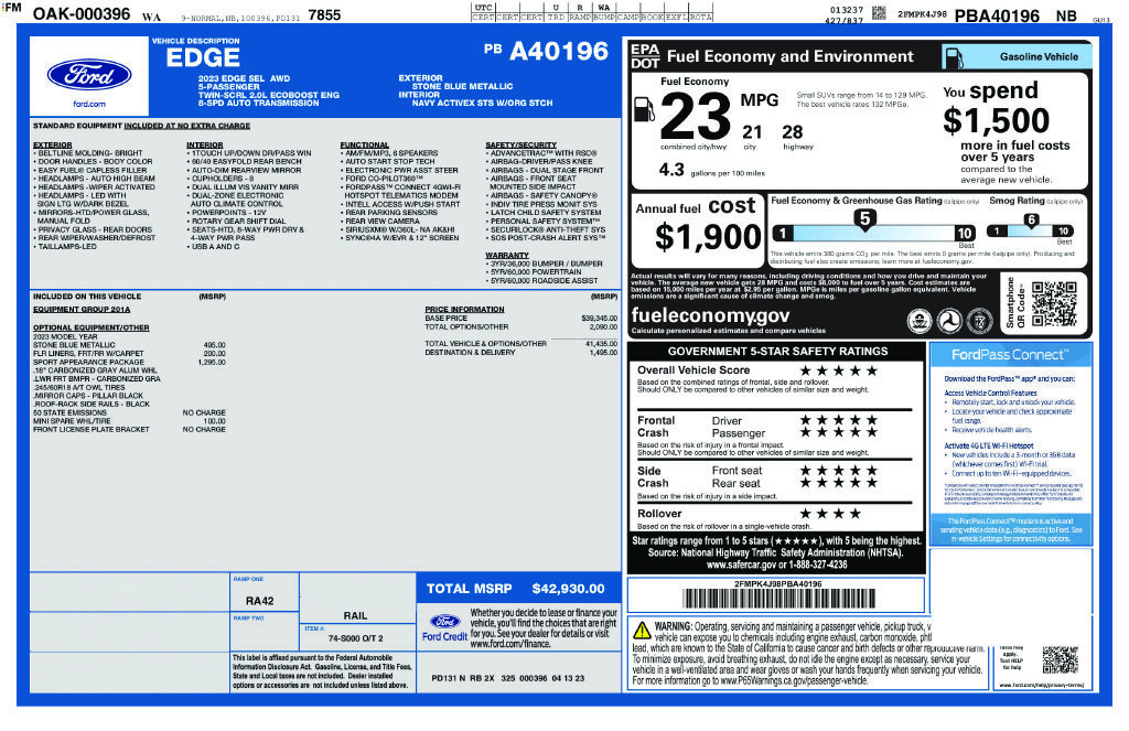 Certified 2023 Ford Edge SEL w/ Sport Appearance Package AWD/4WD image 25