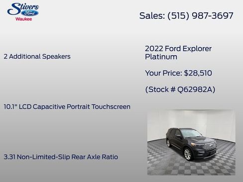 Used 2022 Ford Explorer Platinum w/ Equipment Group 601A AWD/4WD image 16