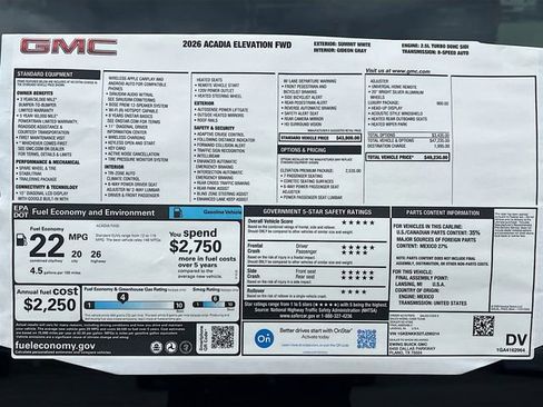 New 2026 GMC Acadia Elevation w/ Elevation Premium Package image 21