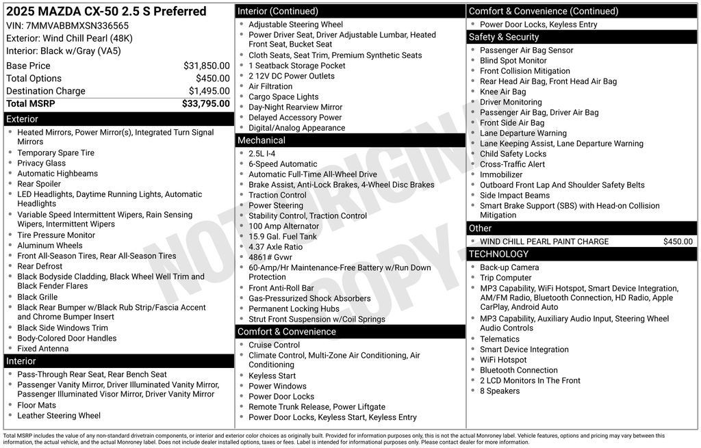 Used 2025 MAZDA CX-50 AWD 2.5 S w/ Preferred Package image 38