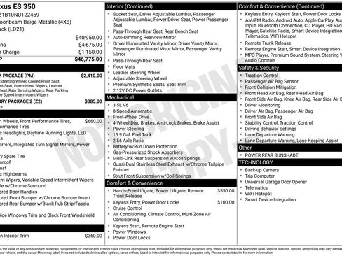 Used 2022 Lexus ES 350 w/ Premium Package image 14