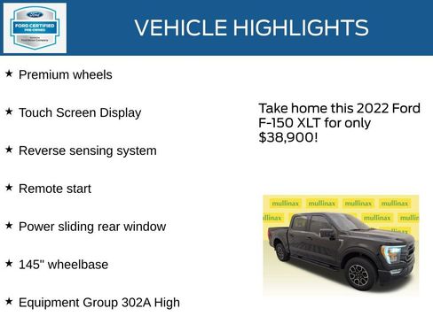 Certified 2022 Ford F150 XLT w/ Equipment Group 302A High image 21