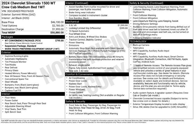 Used 2024 Chevrolet Silverado 1500 W/T w/ WT Convenience Package AWD/4WD image 4