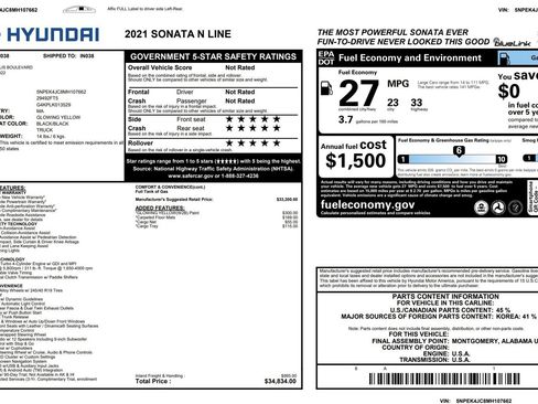 Used 2021 Hyundai Sonata N Line FWD image 34