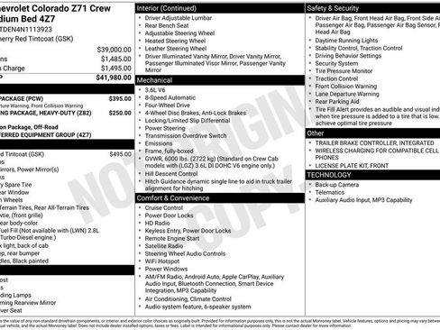 Certified 2022 Chevrolet Colorado Z71 w/ Safety Package AWD/4WD image 5