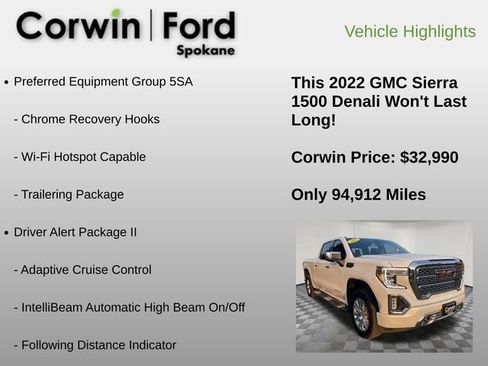 Used 2022 GMC Sierra 1500 Denali w/ Driver Alert Package II image 36