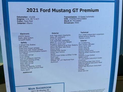 Used 2021 Ford Mustang GT Premium w/ California Special Package image 10