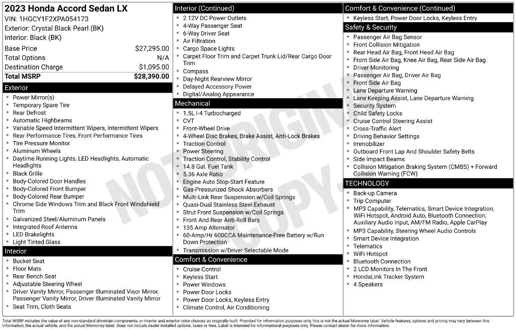 Used 2023 Honda Accord LX image 13