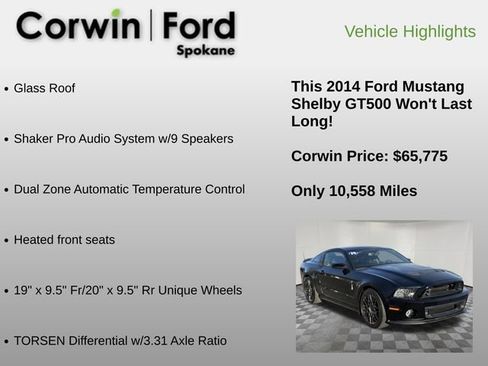 Used 2014 Ford Mustang Shelby GT500 w/ Equipment Group 821A RWD image 12