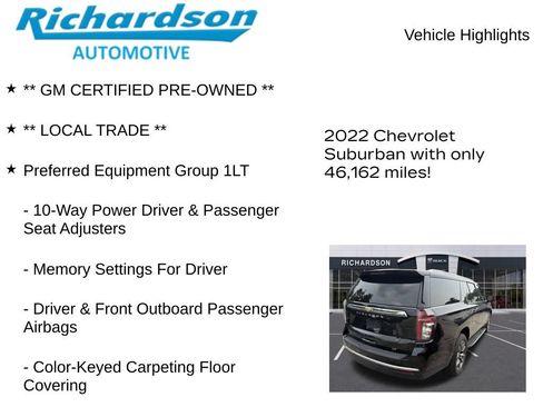 Used 2022 Chevrolet Suburban LT w/ Luxury Package AWD/4WD image 11