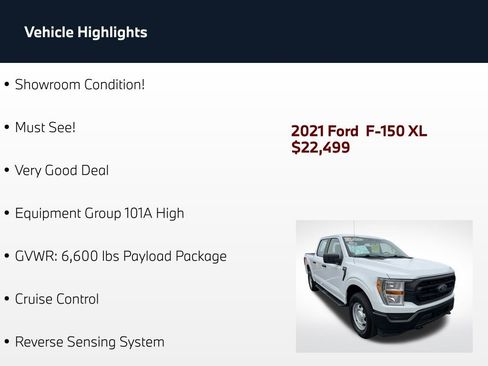 Used 2021 Ford F150 XL w/ Equipment Group 101A High AWD/4WD image 4