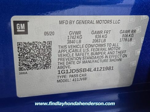 Used 2020 Chevrolet Sonic LT w/ Convenience Package FWD image 13