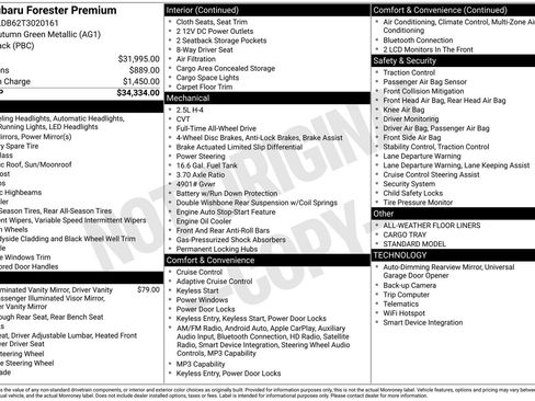 Certified 2026 Subaru Forester Premium AWD/4WD image 34