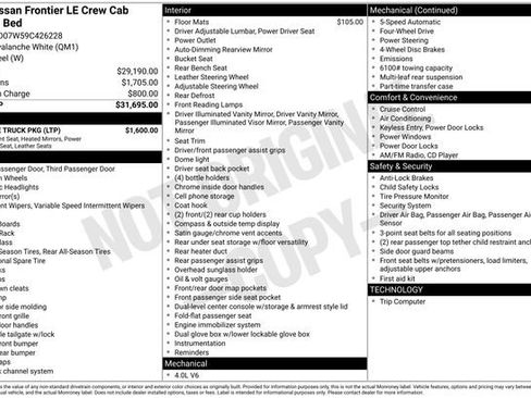 Used 2009 Nissan Frontier LE w/ LE Value Truck Pkg image 10