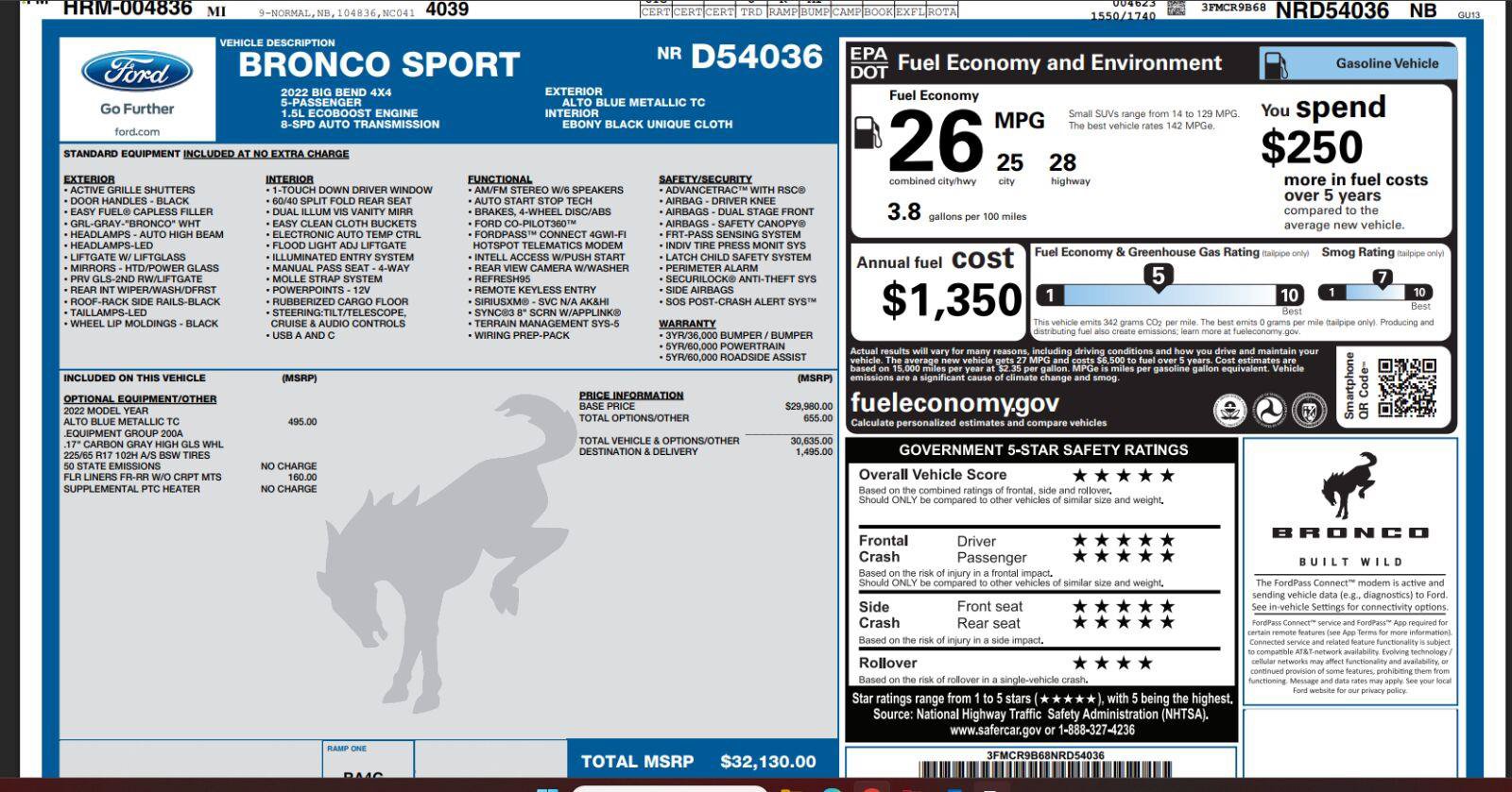 Used 2022 Ford Bronco Sport Big Bend AWD/4WD image 4
