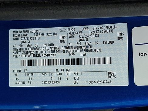Used 2020 Ford F150 Lariat w/ Equipment Group 502A Luxury AWD/4WD image 27