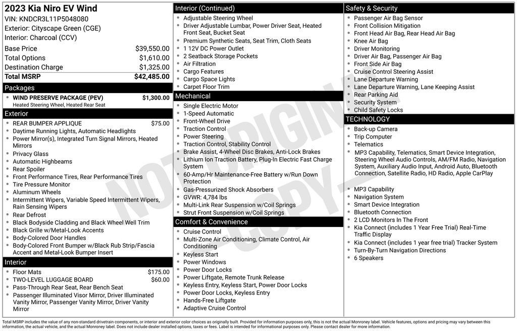 Used 2023 Kia Niro Wind w/ Wind Preserve Package FWD image 4