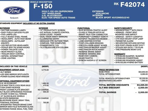 Used 2024 Ford F150 XLT w/ Equipment Group 302A MID AWD/4WD image 6