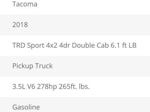 Used 2018 Toyota Tacoma TRD Sport RWD image 14