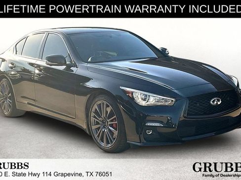 Used 2023 INFINITI Q50 Red Sport 400 w/ Carbon Fiber Package RWD image 1
