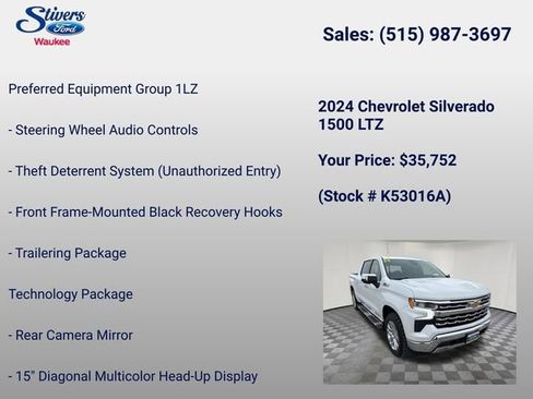 Used 2024 Chevrolet Silverado 1500 LTZ w/ LTZ Premium Package AWD/4WD image 40