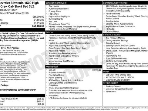 Used 2018 Chevrolet Silverado 1500 High Country AWD/4WD image 41