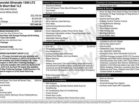 Used 2021 Chevrolet Silverado 1500 LTZ w/ Z71 Off-Road Package AWD/4WD image 40