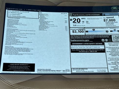 New 2026 Land Rover Defender 110 X-Dynamic SE image 29