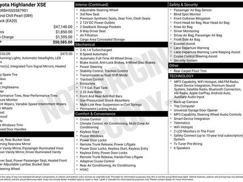 Used 2025 Toyota Highlander XSE AWD/4WD image 69