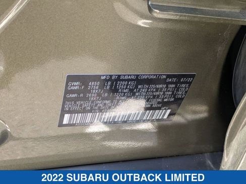 Certified 2022 Subaru Outback Limited image 39