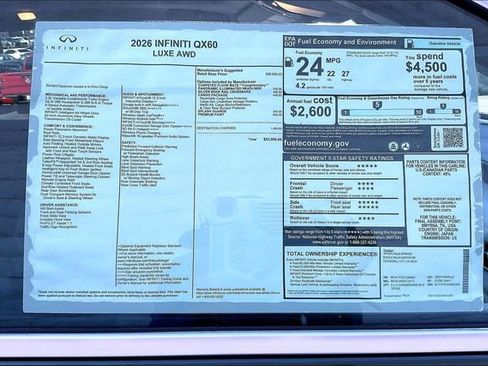 New 2026 INFINITI QX60 Luxe w/ Cargo Package AWD/4WD image 16