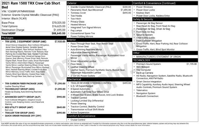 Used 2021 RAM 1500 TRX w/ TRX Level 2 Equipment Group AWD/4WD image 6