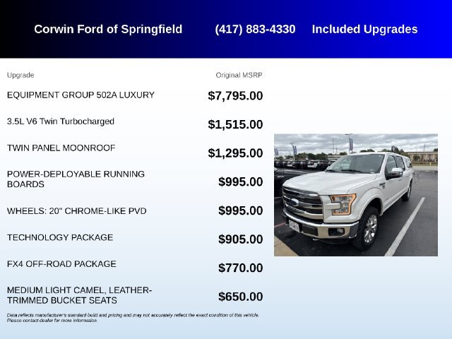 Used 2016 Ford F150 Lariat w/ Equipment Group 502A Luxury AWD/4WD image 5