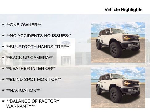 Used 2024 Ford Bronco Raptor w/ Interior Carbon Fiber Pack 6 AWD/4WD image 6