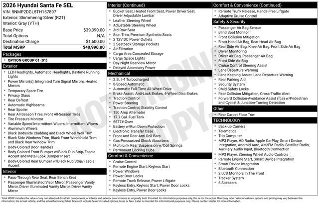 Used 2026 Hyundai Santa Fe SEL AWD/4WD image 41